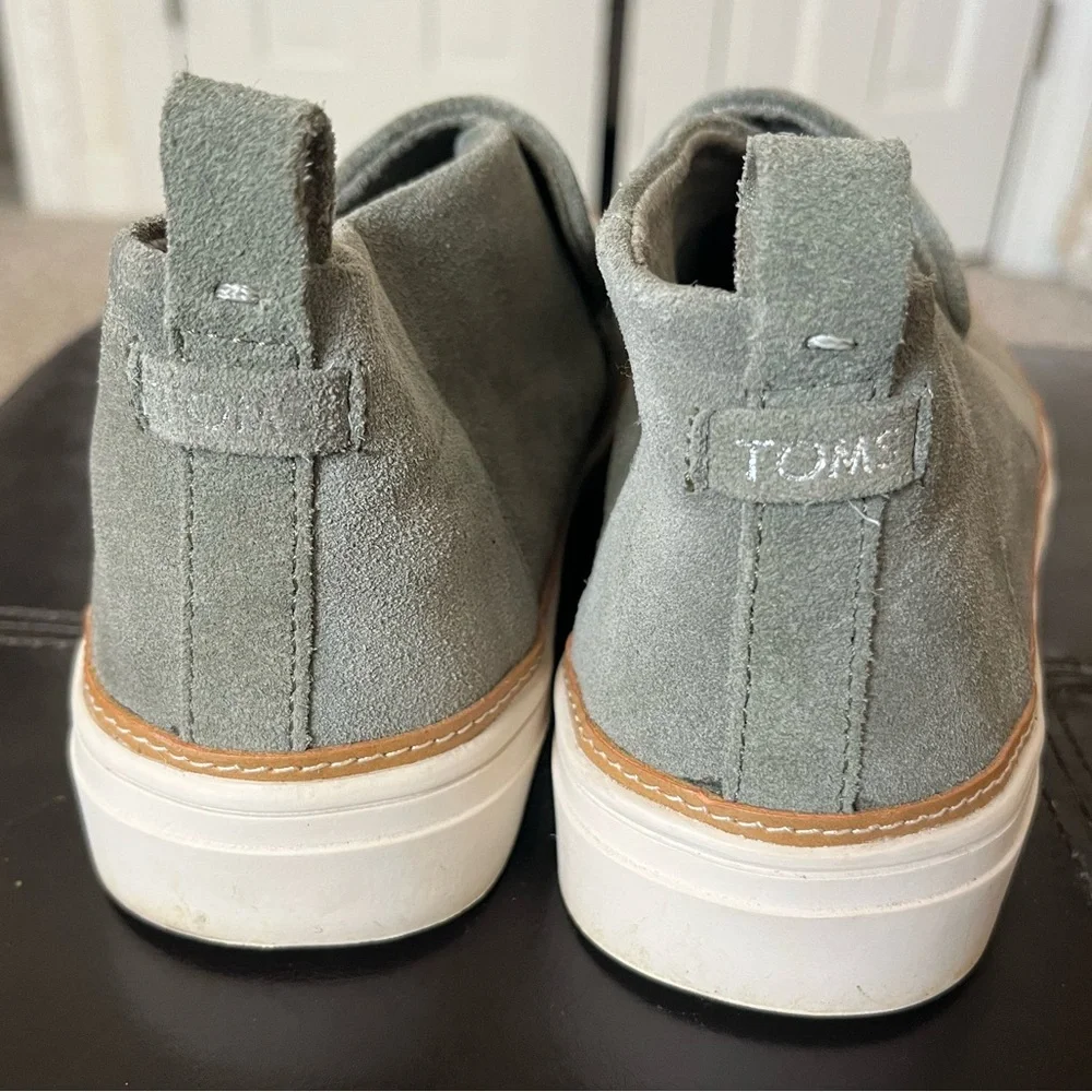 TOMS Paxton Suede Slip-on Sneakers in Vetiver Grey, Women’s Sz 8